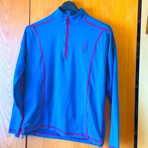 Stormtech Performance PULSE fleece 1/4 zip pullover baselayer XL blue red EUC